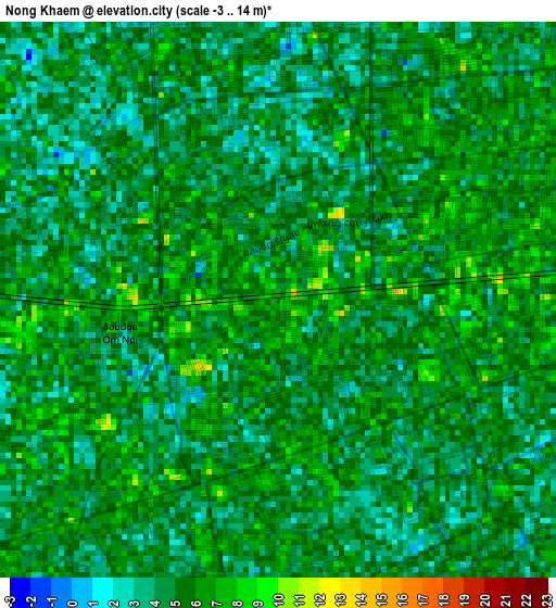 Nong Khaem elevation map