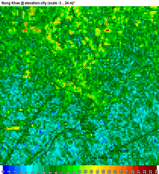 Nong Khae elevation map