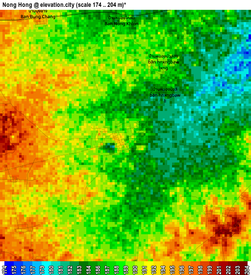 Nong Hong elevation map