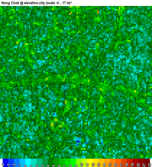 Nong Chok elevation map