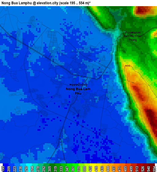 Nong Bua Lamphu elevation map