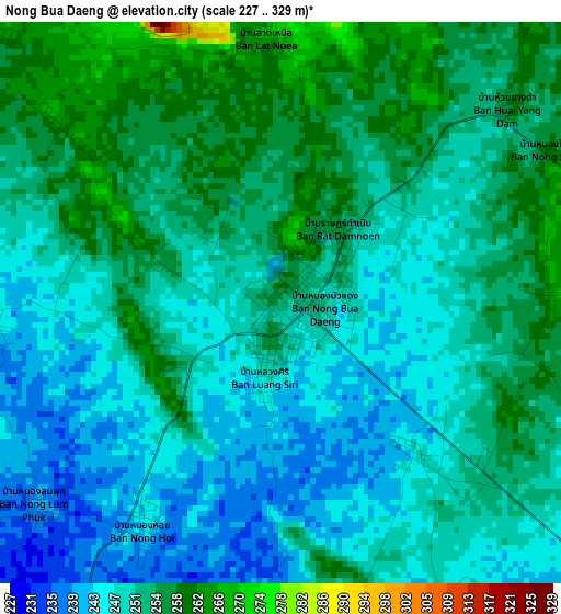 Nong Bua Daeng elevation map