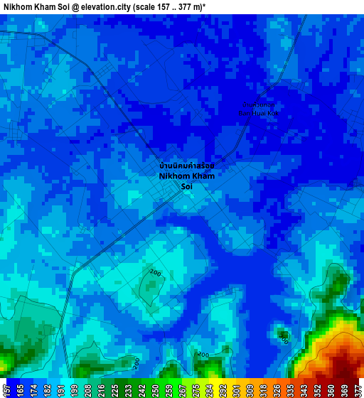 Nikhom Kham Soi elevation map