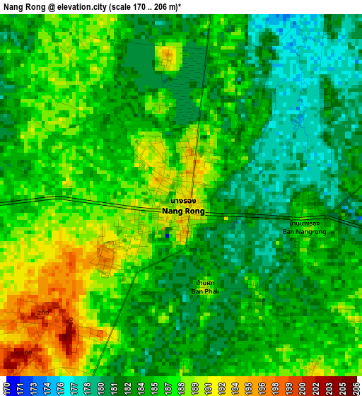 Nang Rong elevation map