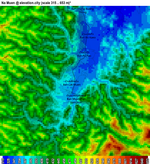 Na Muen elevation map