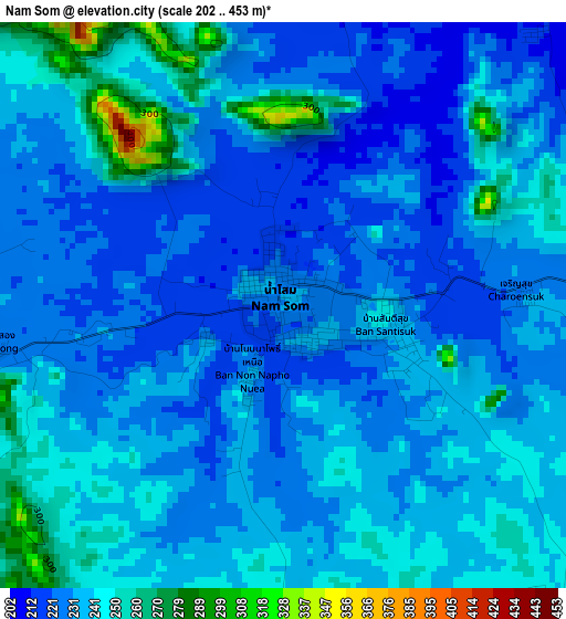 Nam Som elevation map