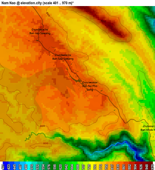 Nam Nao elevation map