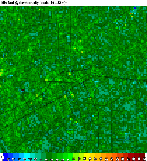 Min Buri elevation map