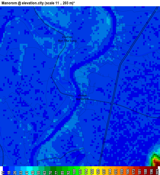 Manorom elevation map