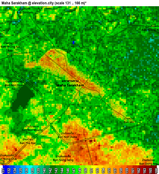 Maha Sarakham elevation map