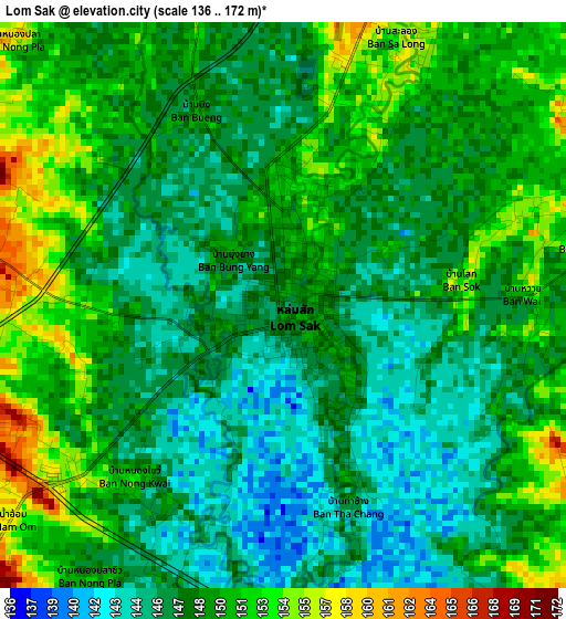 Lom Sak elevation map