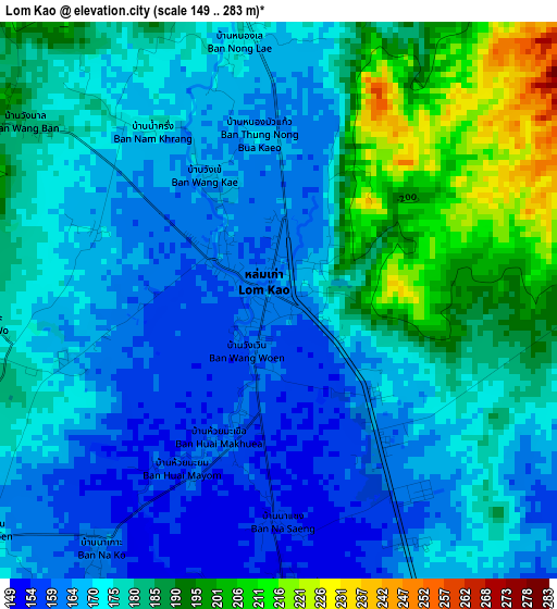 Lom Kao elevation map