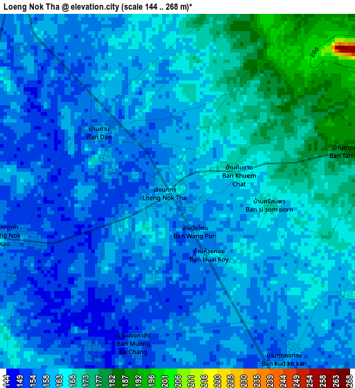 Loeng Nok Tha elevation map