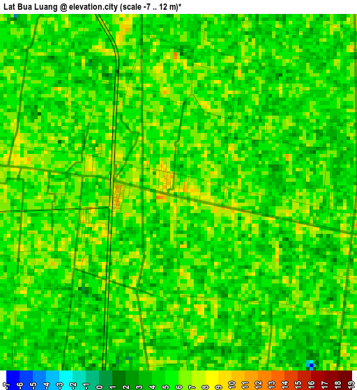 Lat Bua Luang elevation map