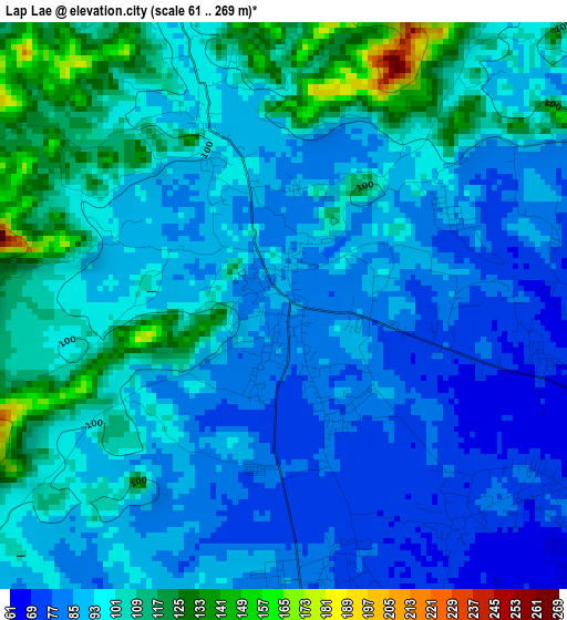 Lap Lae elevation map