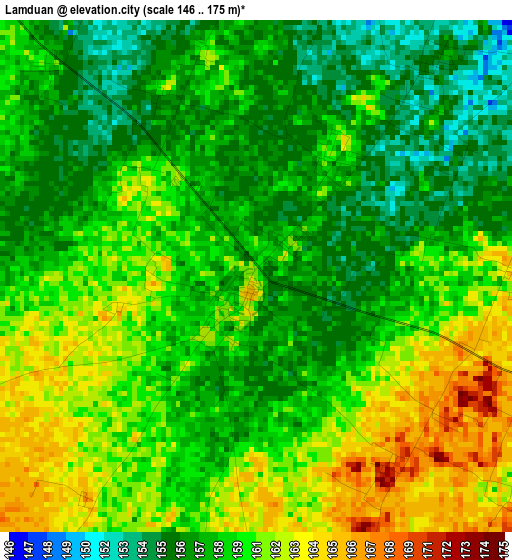 Lamduan elevation map