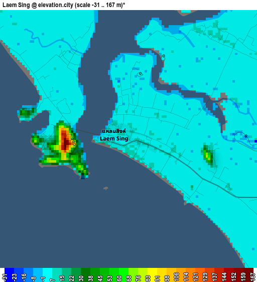 Laem Sing elevation map