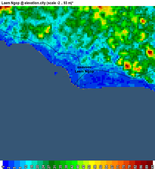 Laem Ngop elevation map