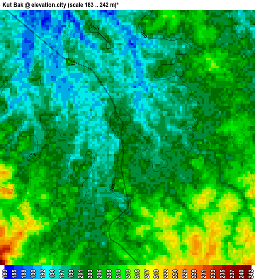 Kut Bak elevation map