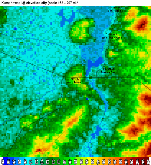 Kumphawapi elevation map