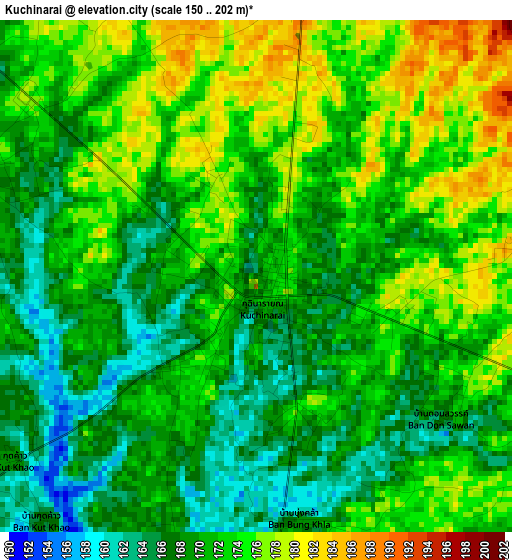 Kuchinarai elevation map