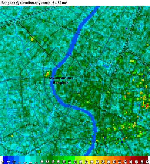 Bangkok elevation map
