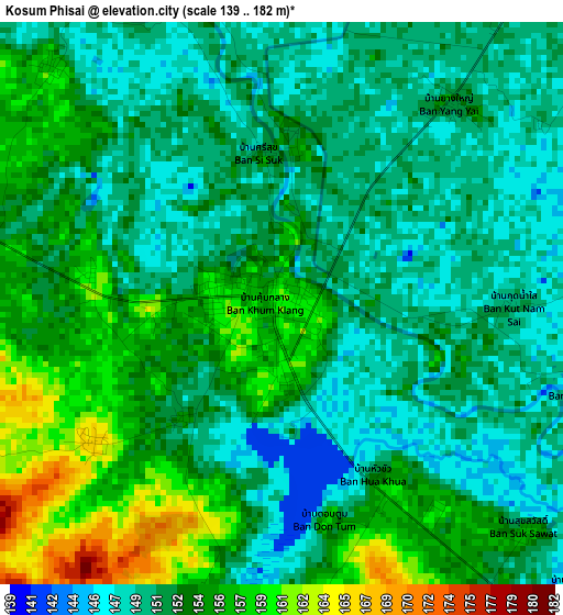 Kosum Phisai elevation map