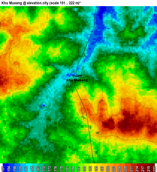 Khu Mueang elevation map