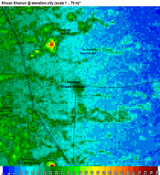 Khuan Khanun elevation map