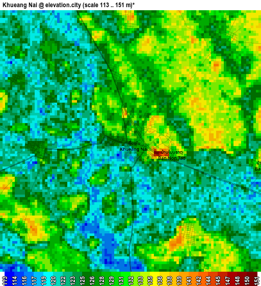 Khueang Nai elevation map