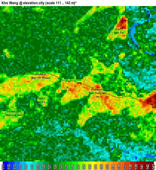 Kho Wang elevation map