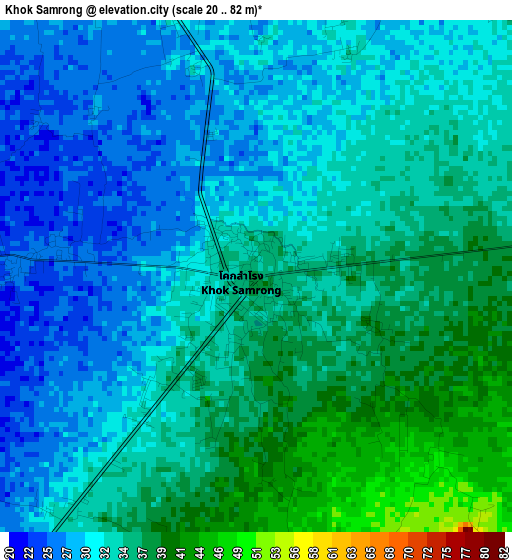 Khok Samrong elevation map
