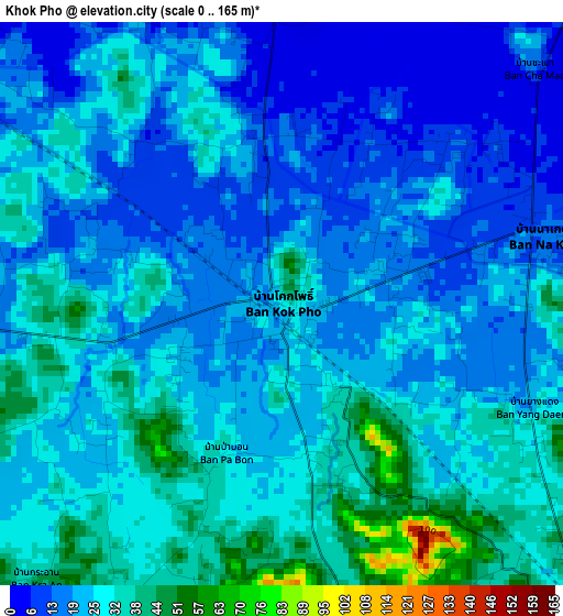 Khok Pho elevation map