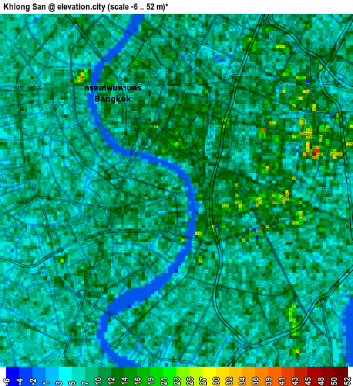 Khlong San elevation map