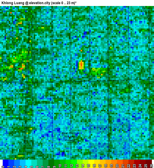 Khlong Luang elevation map