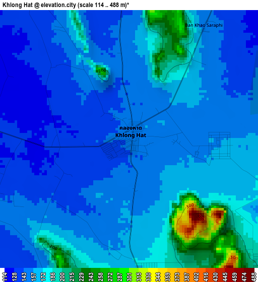 Khlong Hat elevation map