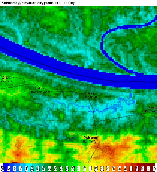 Khemarat elevation map