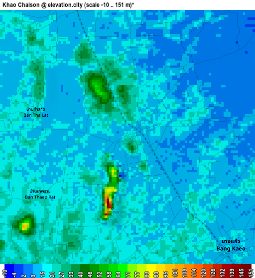 Khao Chaison elevation map