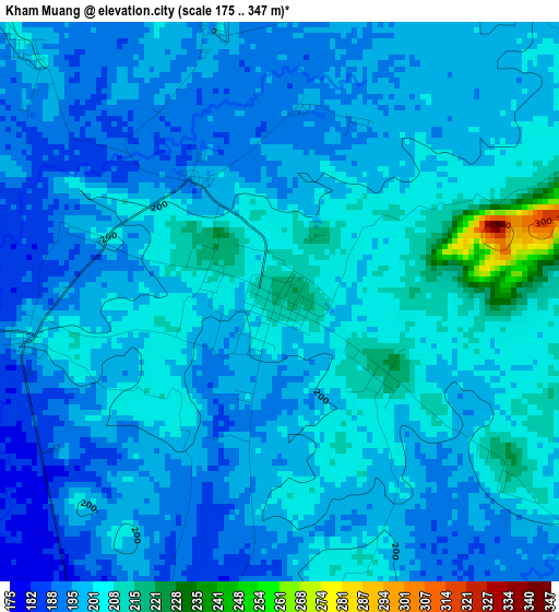 Kham Muang elevation map