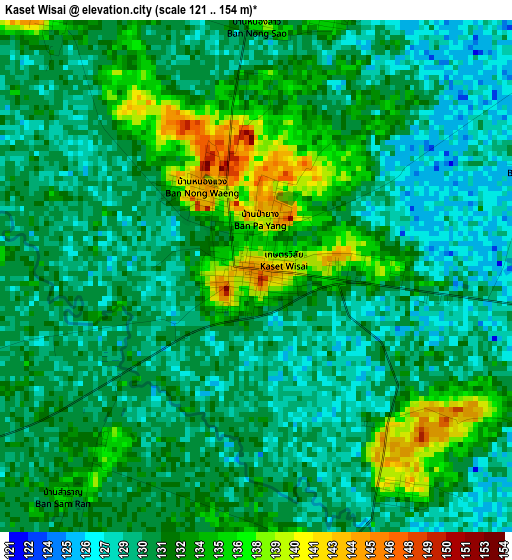 Kaset Wisai elevation map