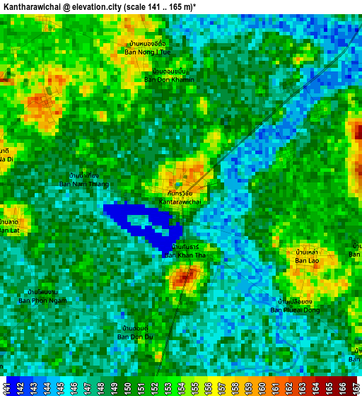 Kantharawichai elevation map