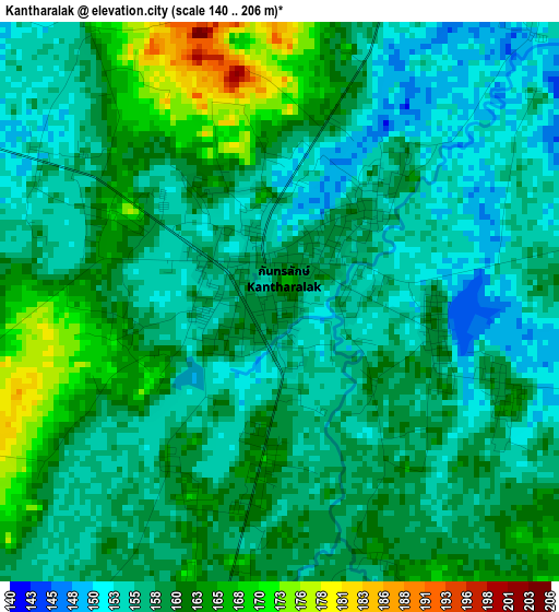 Kantharalak elevation map