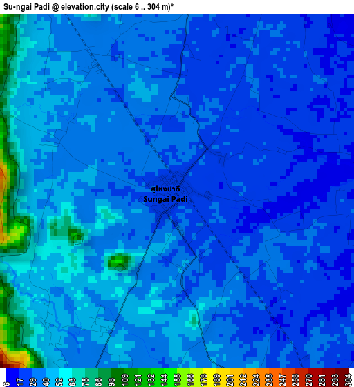 Su-ngai Padi elevation map