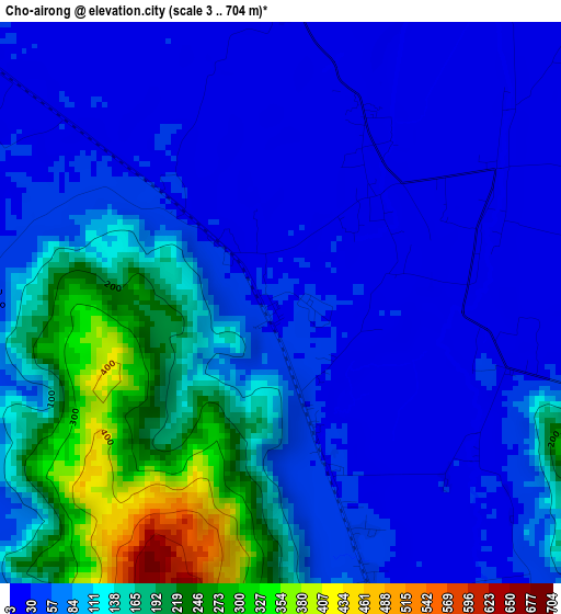 Cho-airong elevation map