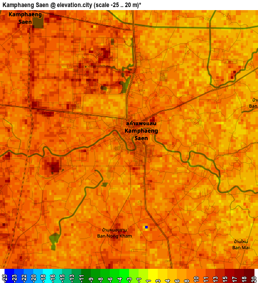 Kamphaeng Saen elevation map
