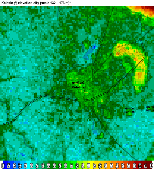 Kalasin elevation map