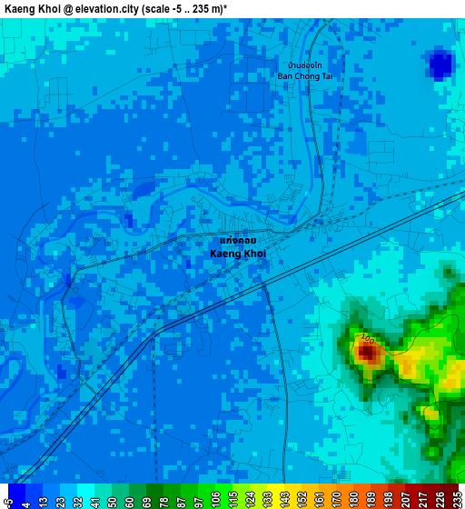 Kaeng Khoi elevation map
