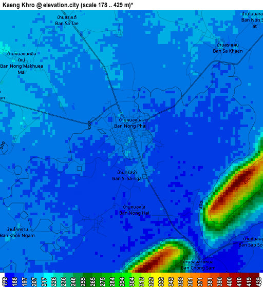 Kaeng Khro elevation map