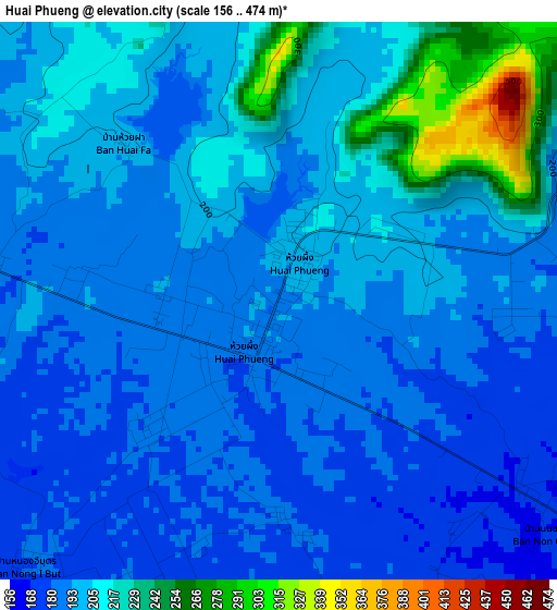 Huai Phueng elevation map