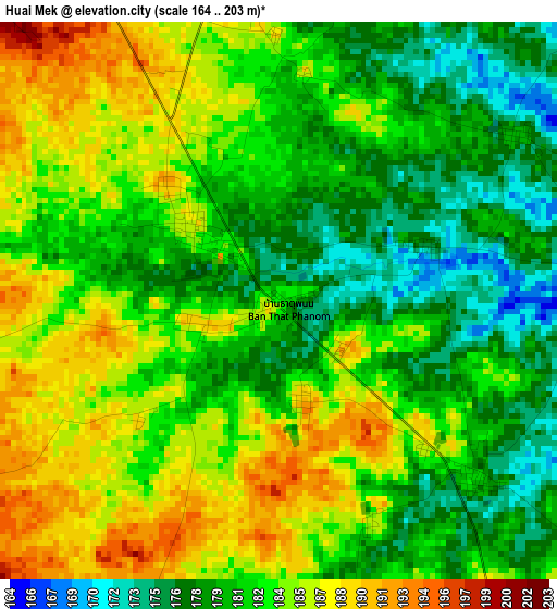 Huai Mek elevation map